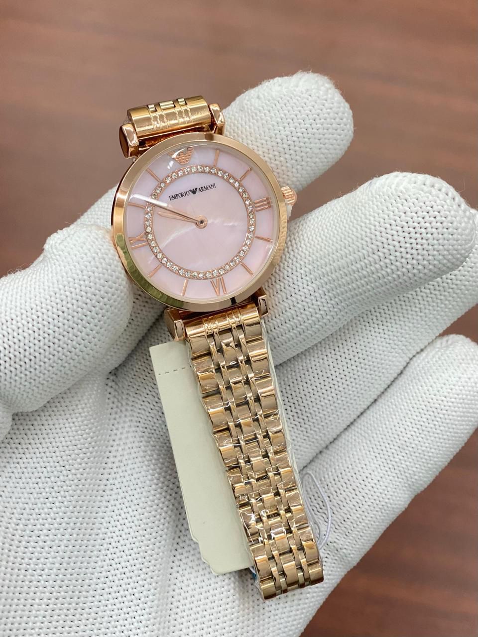 Mra Copper Chain Pink Stud Dial Ladies watch 401041