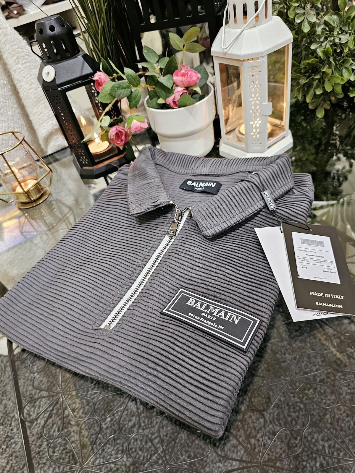 Lab Grey Colour Cotrise Design Premium Quality Coller Tshirt 20215