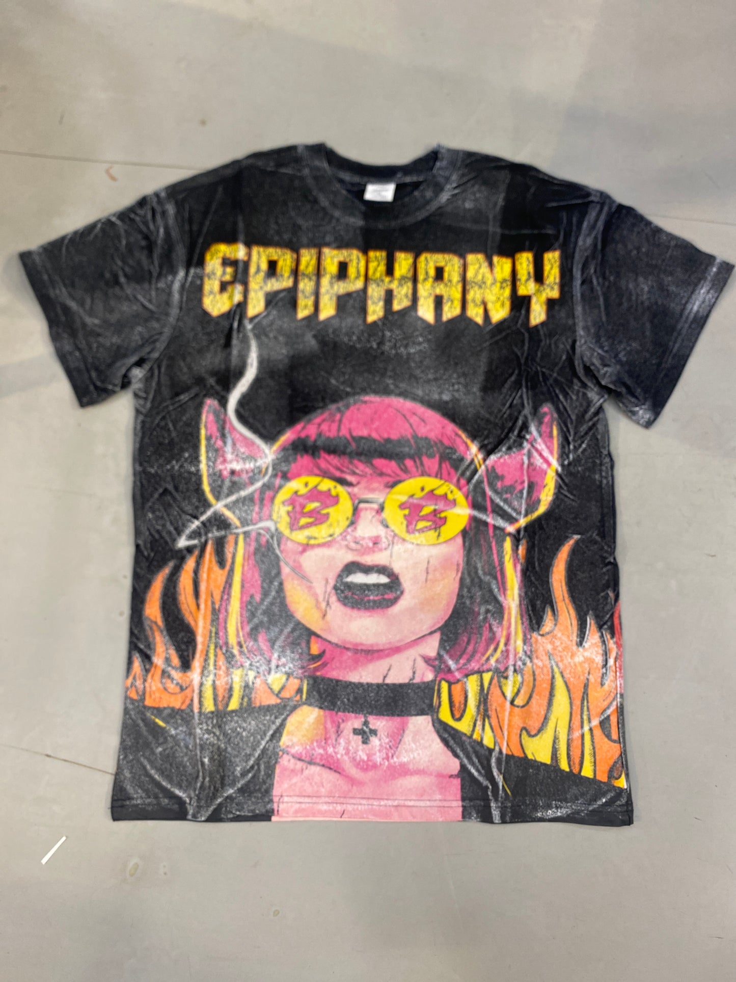 Marshier Black Tie Die Colour Epiphany Print Back Print Premium Quality Imported Oversized Unisex T Shirt 990386