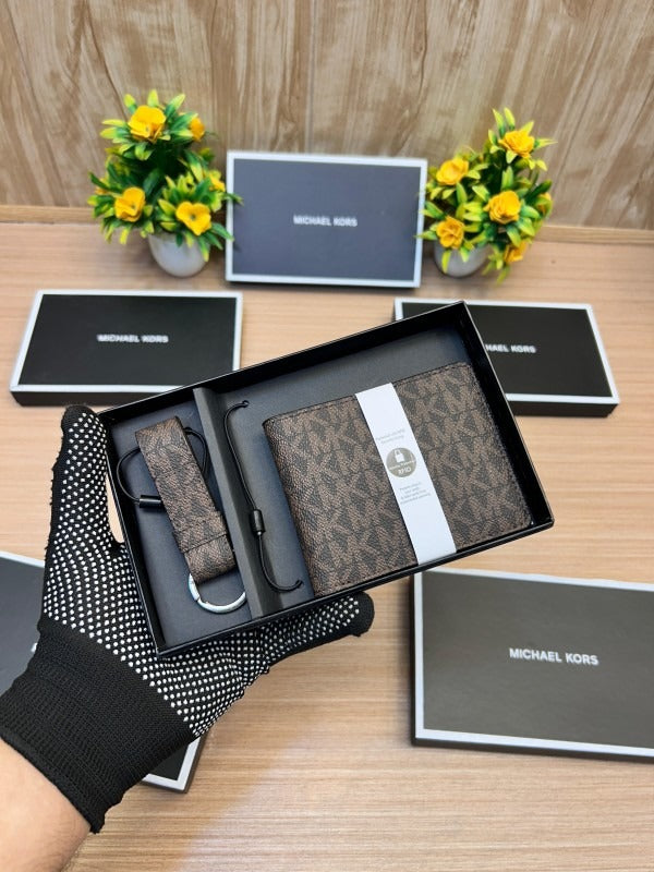 CIM MIC KM Print Multi Colour Wallet And Keychain Men Combo Set 06481