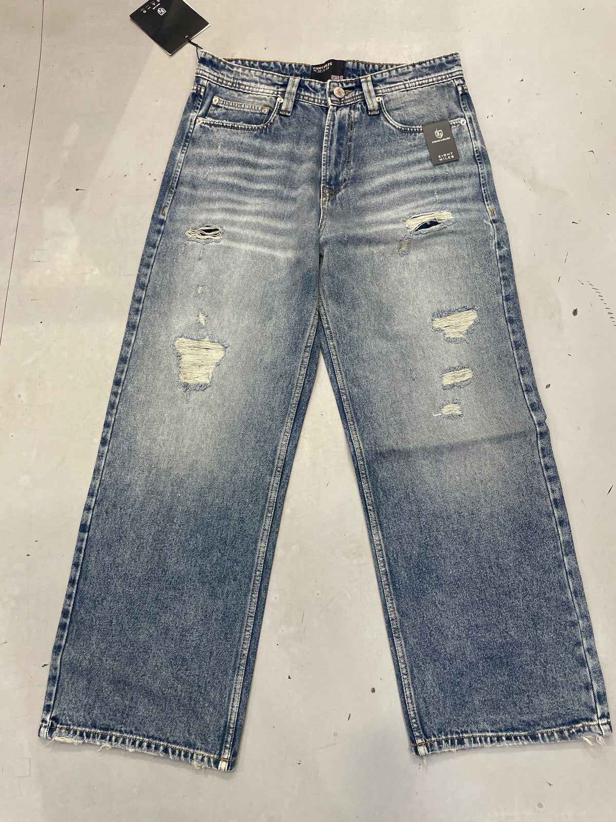 EIGHT MILES Blue Colour Rugged Premium Quality Baggy Fit Imported Men’s Jeans 14871-A