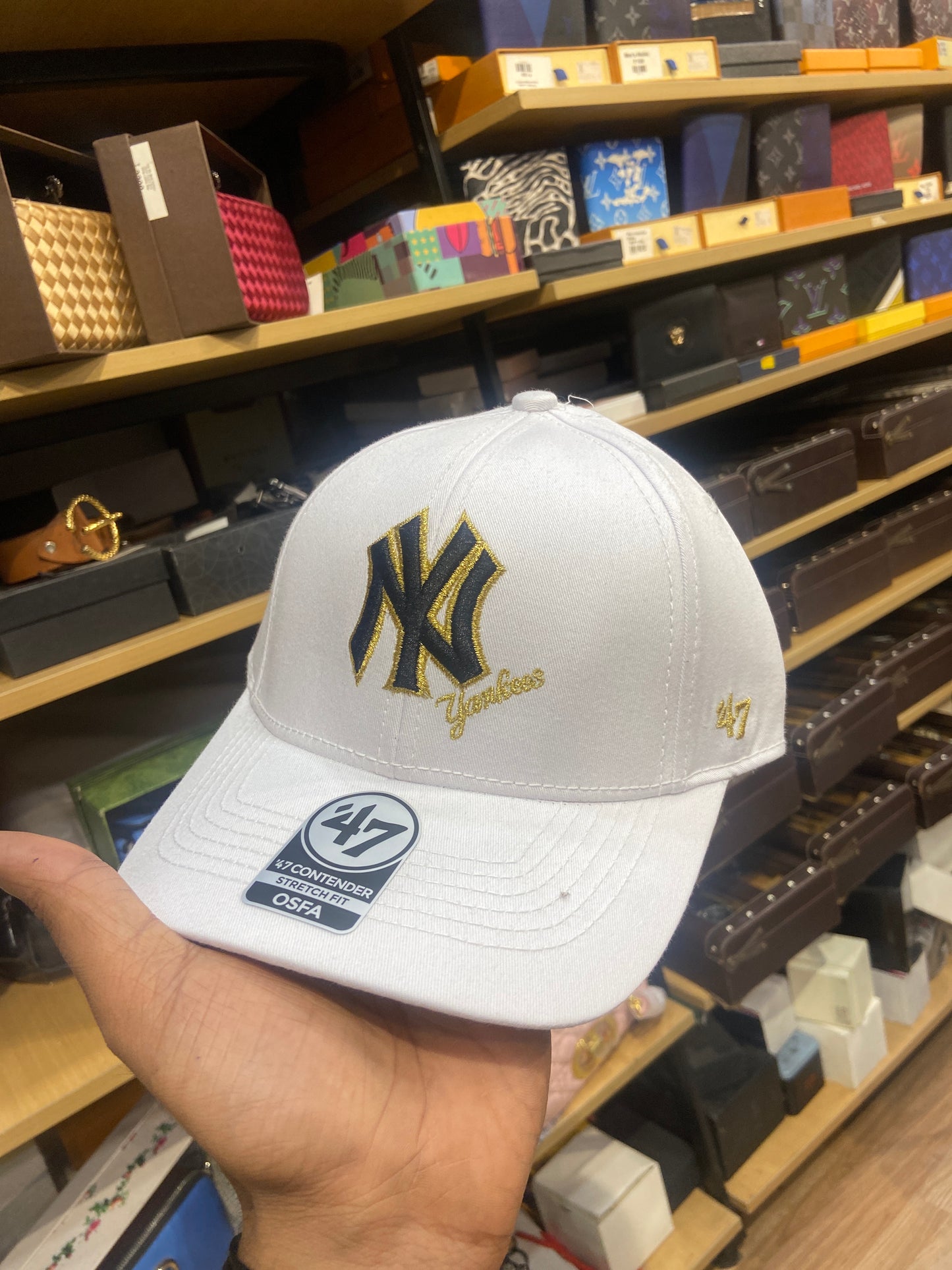YN NY White Golden Logo Multy Colour Unisex Cap 988960