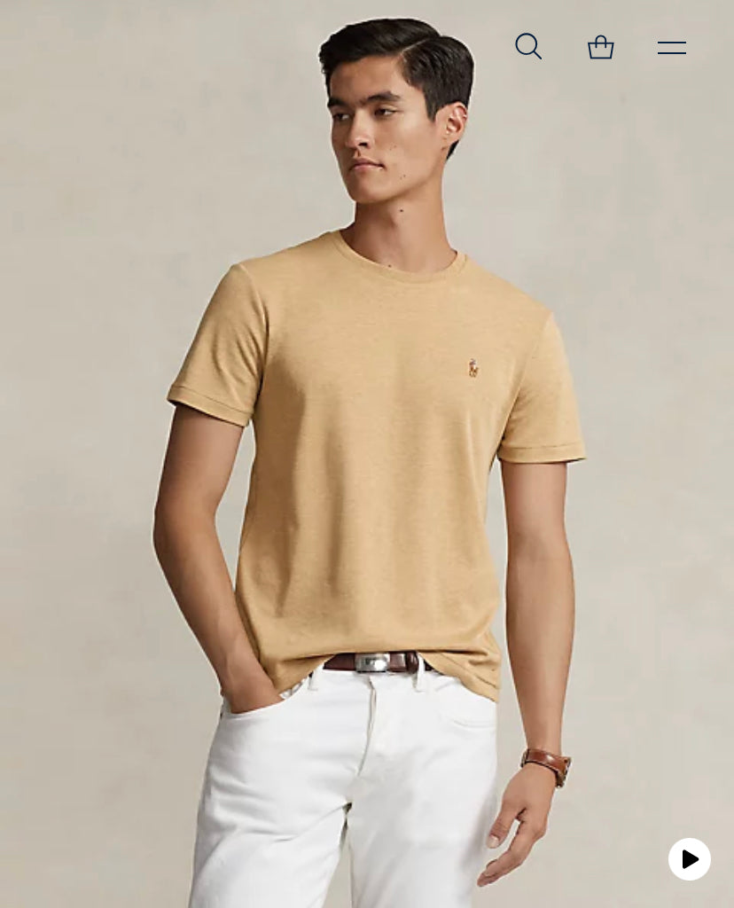 LOP Lite Brown Color Plain Single Logo Premium Quality Tshirt 88804