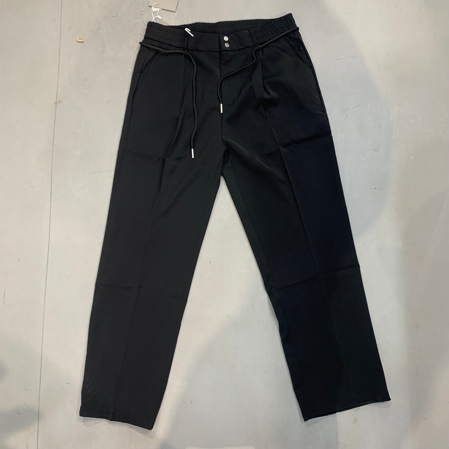 J.JN Black Korean Straight Fit Unisex Pants F-05-1