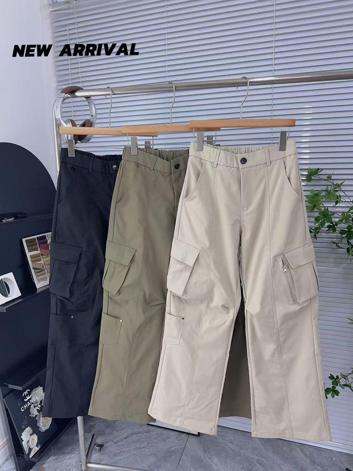 MANMO Cream Colour Korean Style 6 Pocket Imported Cargo Pants K6016