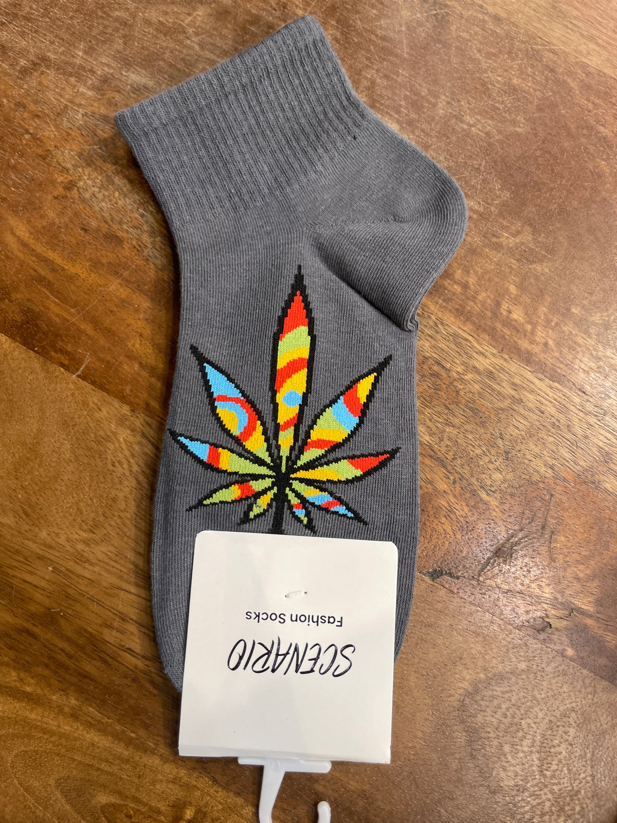 Scenario Grey Colour Flower Print Premium Quality Ankle Socks 991294