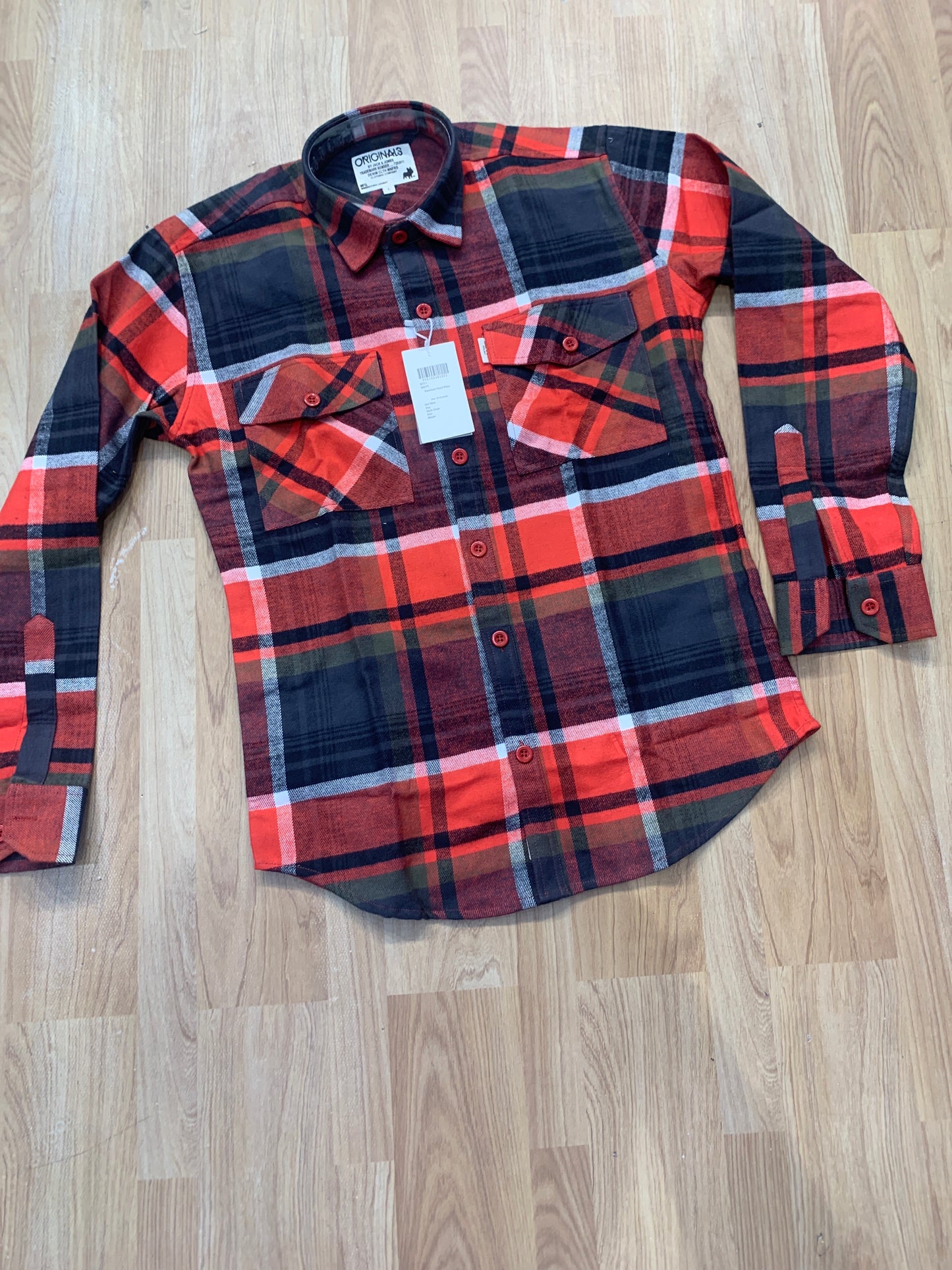 CAJ Red White Black Grey Check Shirt Cotton Fabric Relaxed Fit 88780