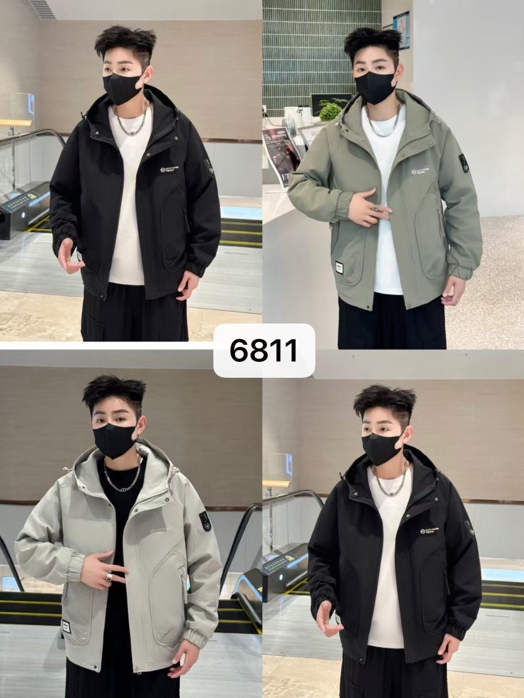 DLPY-ICONS Cream Colour Premium Quality Oversized Men’s Hooded Jacket 6811