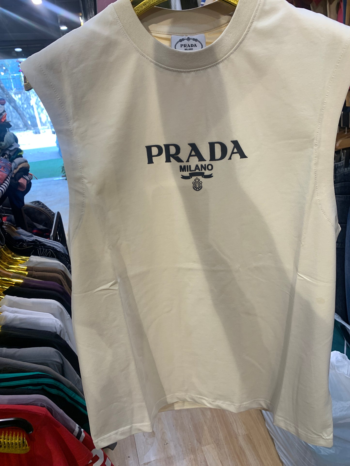 Cream ARP Tank Top ARP Print H90016