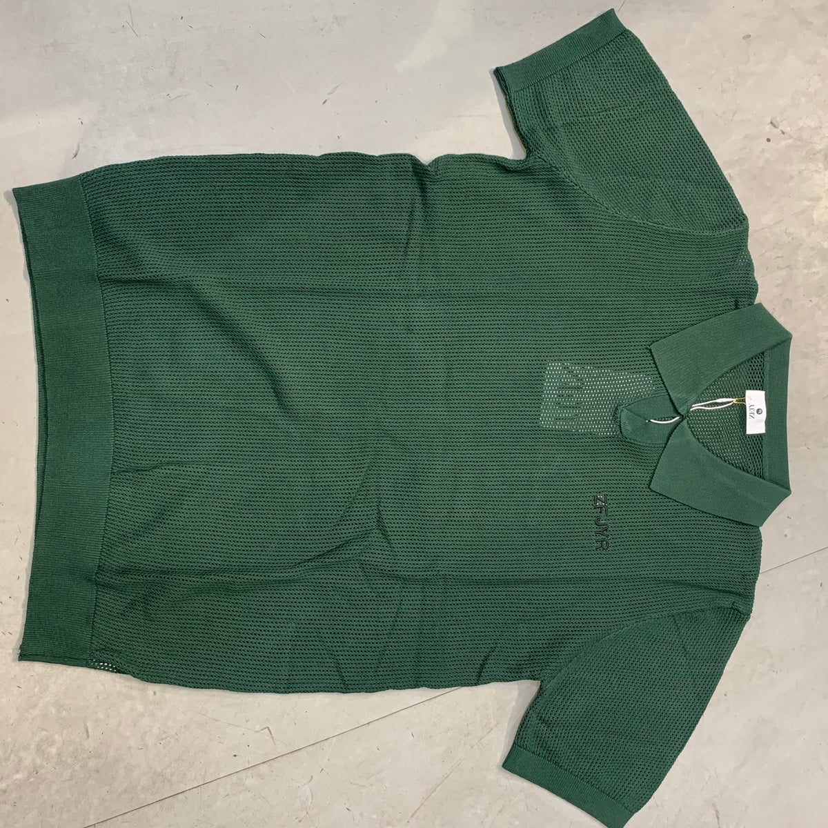 ZFJY ZFJYR Green Colour Knitted Premium Quality Imported Unisex Collar T Shirt 1809