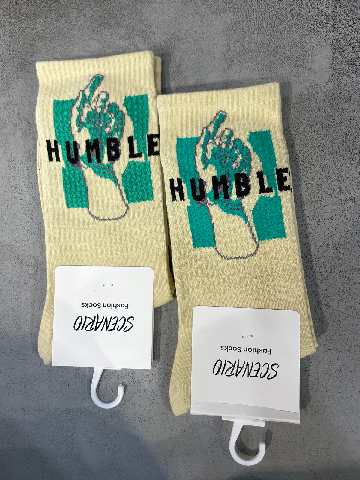 Scenario Cream Colour Humble Print Premium Quality Full Socks 991250