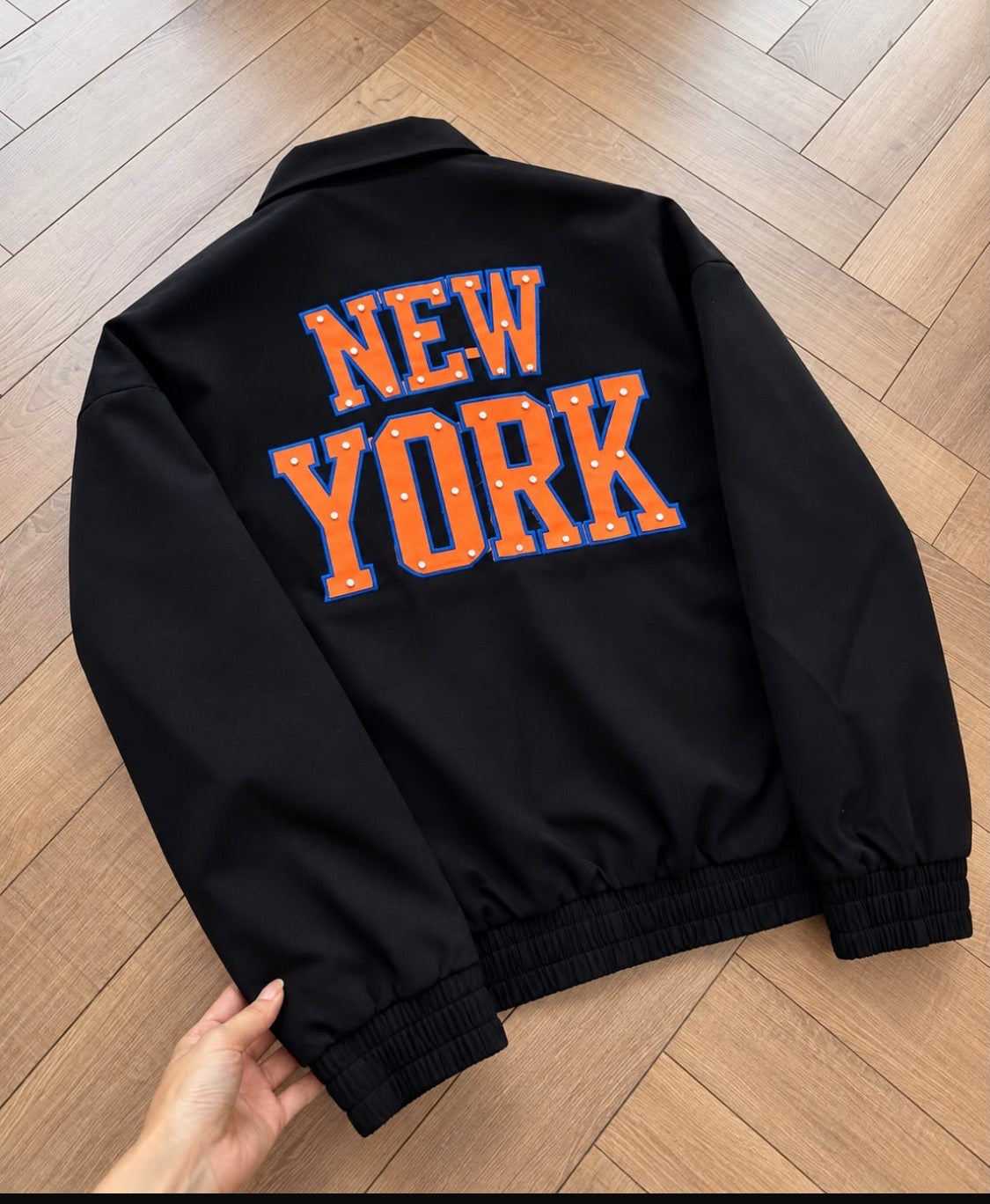 Fashion Black Colour New York Orange Blue Print Premium Quality Unisex Jacket H66-A