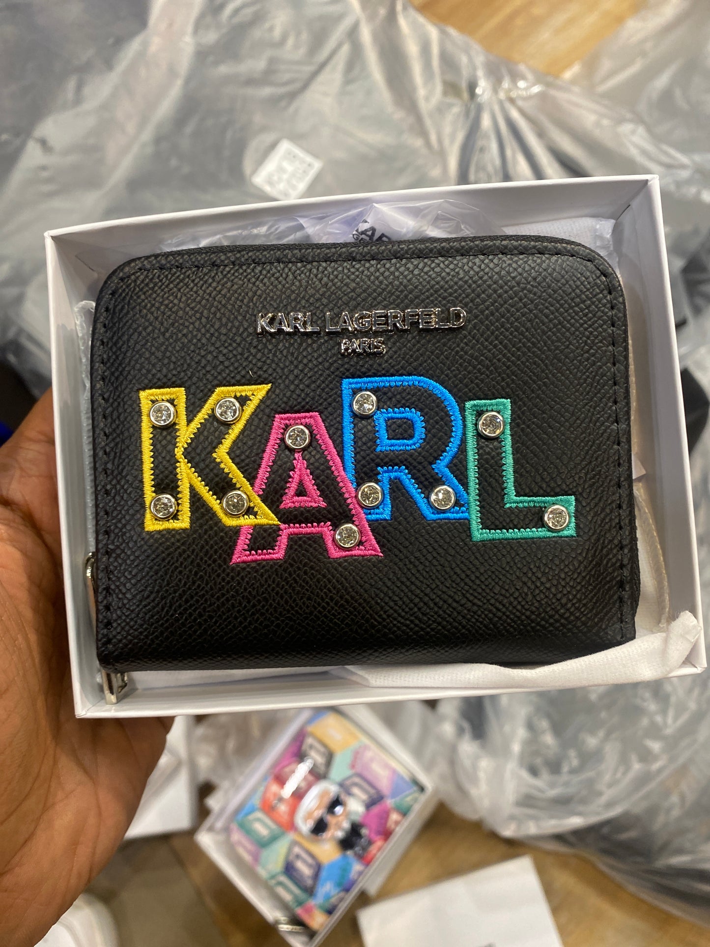RAK KAR Black Colour Multi Shade Unisex Zipper Wallet KXD0025