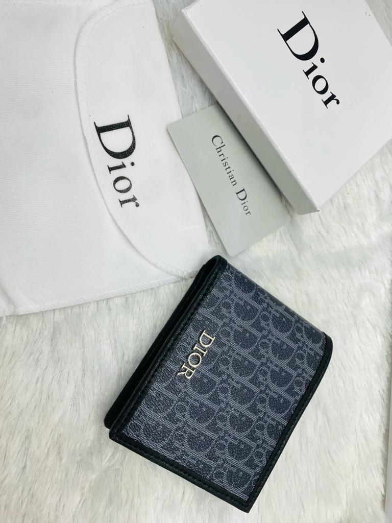 DIO OID Branded Luxury Italian Leather Black Grey Colour Wallet 86411