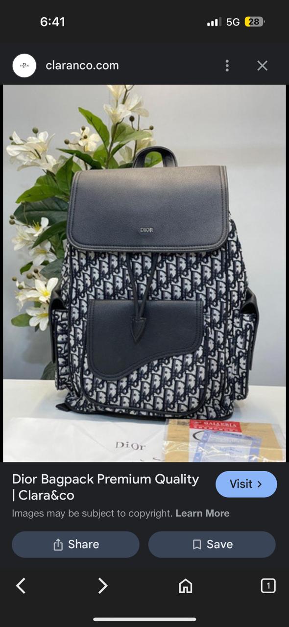 OID Embroidery Black Grey Unisex Large Backpack Bag 90113