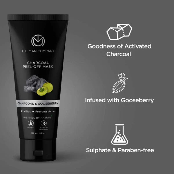 TMC Caffeine Face Peel-Off mask - Charcoal & Gooseberry
