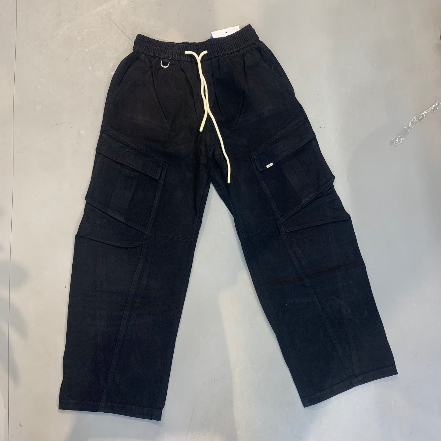 BOYAGE Korean Style Black Baggy Fit With 5 Pocket Denim Cargo Pants W-619