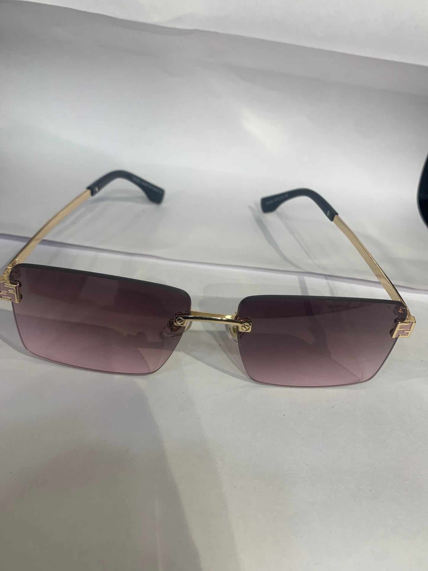 NEF Golden Stike Frame Smoke pink Shade Unisex Sunglasses 6A005 57 15 136