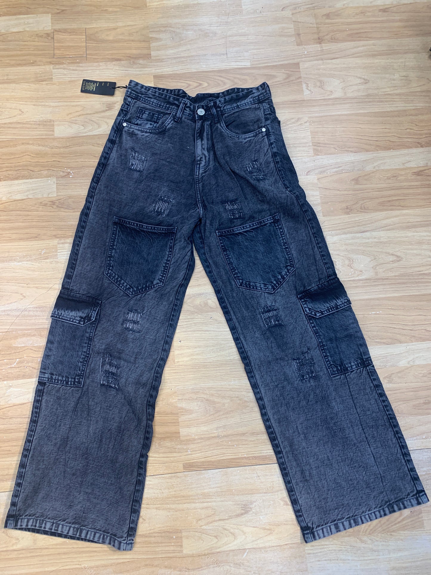 PHYSIX Grey Colour Rugged Jeans With Six Pockets Straight Fit H9087