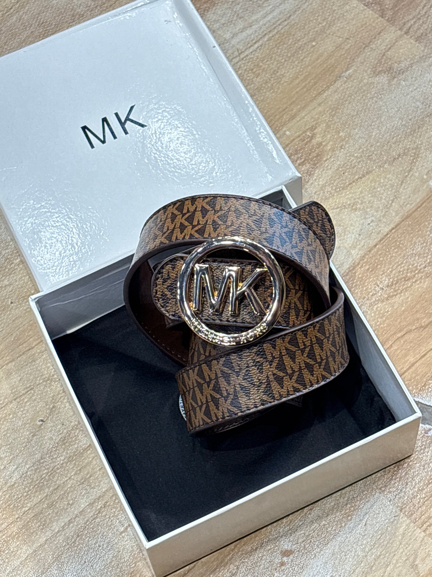 Mic Cim Brown Strap Golden Buckle Belt 989054