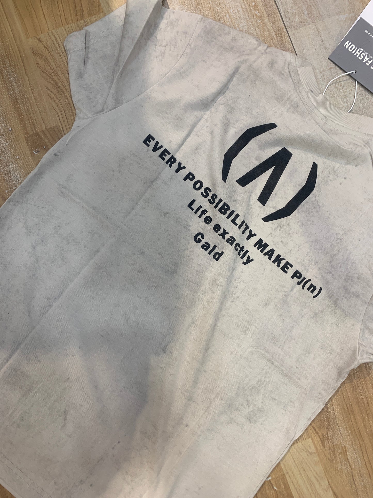 Fashion Possibility Life exactly Gald Cream Grey Tshirt 89803