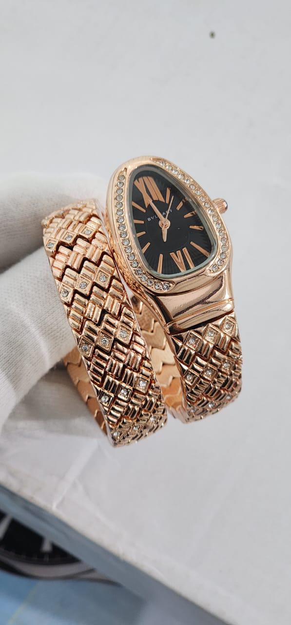 Lvb Copper 2 Layer Chain Black Dial Ladies Watch 988152