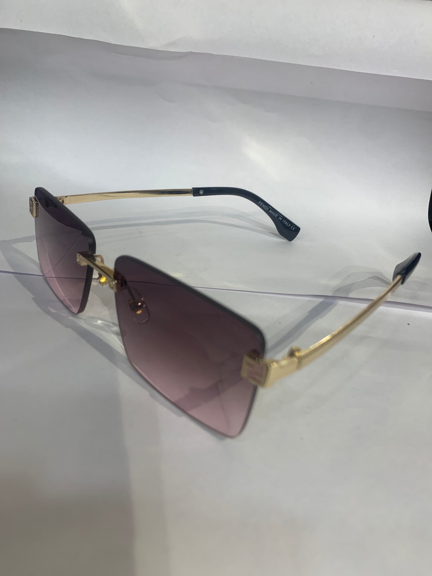 NEF Golden Stike Frame Smoke pink Shade Unisex Sunglasses 6A005 57 15 136