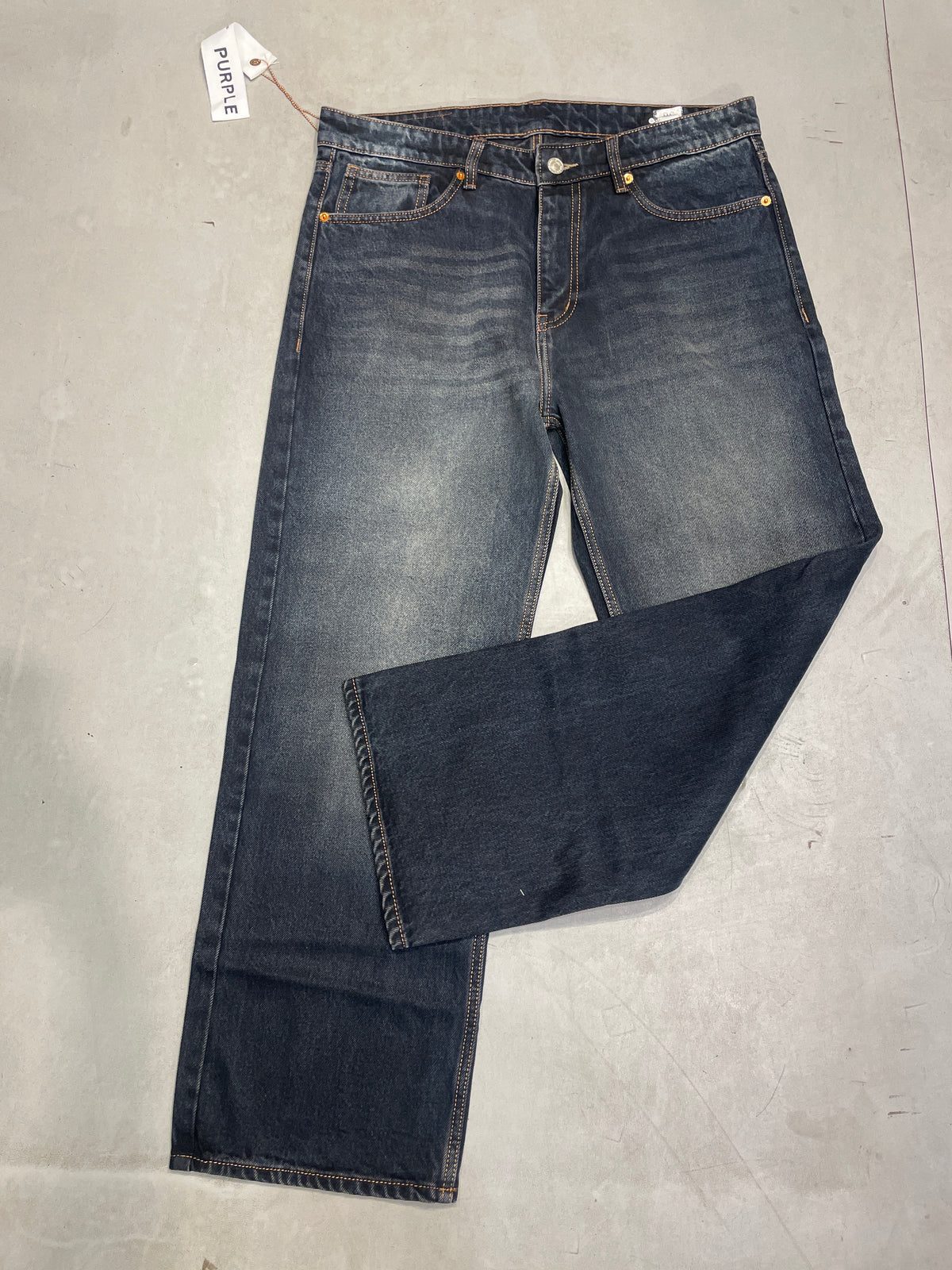 Purple Brand Grey Colour Premium Quality Baggy Fit Imported Jeans 3013-A