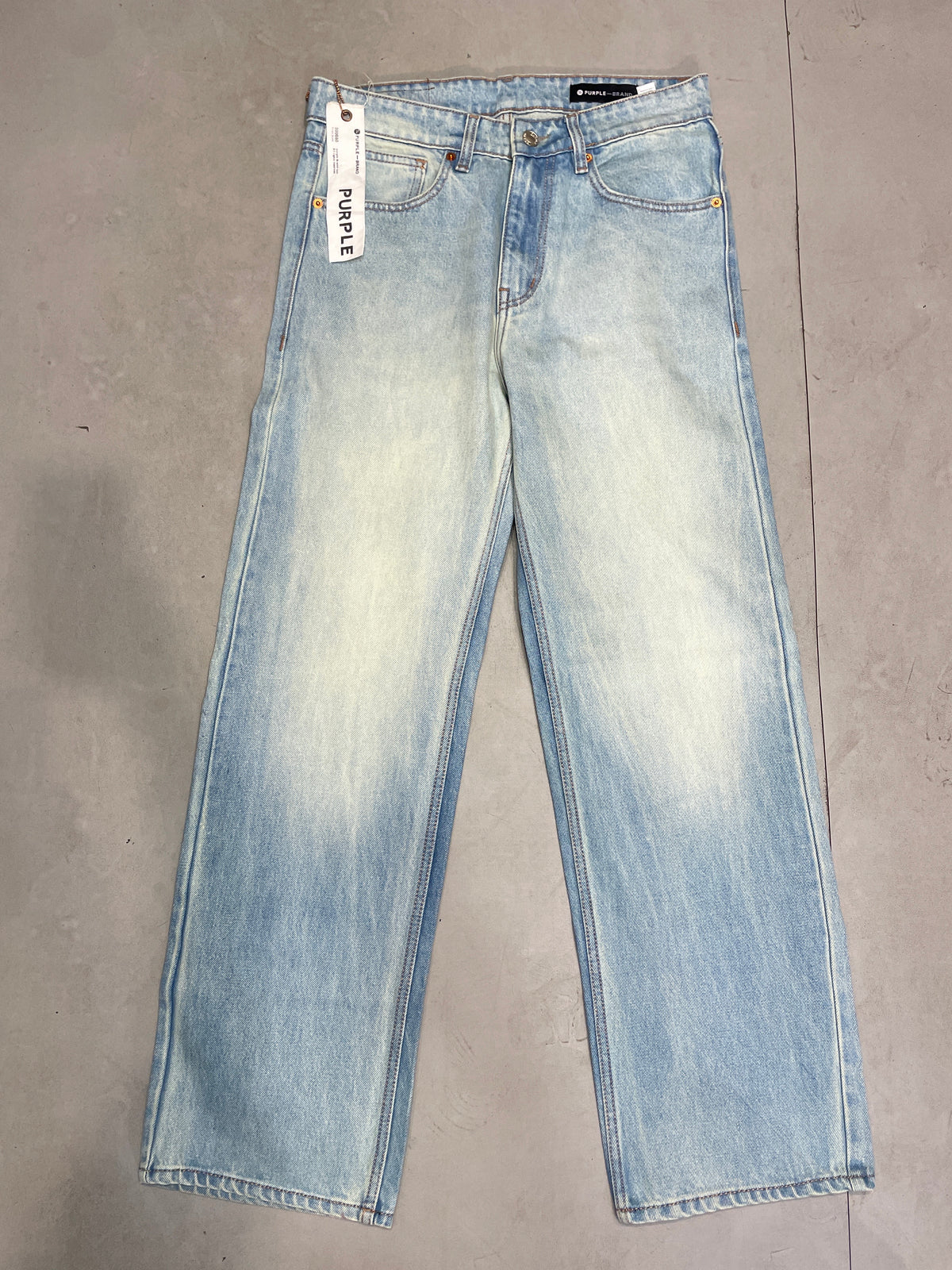 Purple Brand Sky Blue Colour Greenish Shade Premium Quality Straight Fit Imported Jeans 3014-A