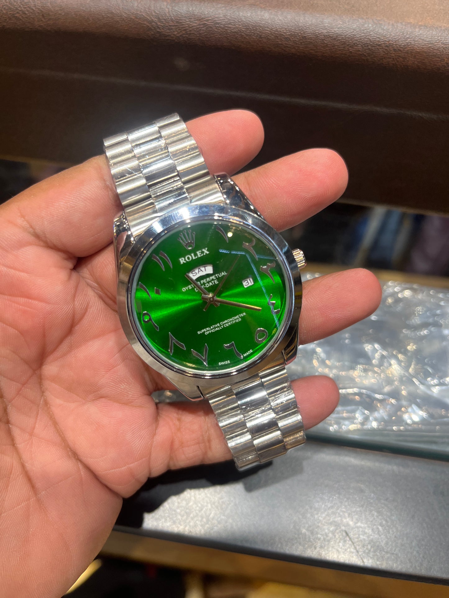 Lor Silver chain Green Dial Men’s Watch