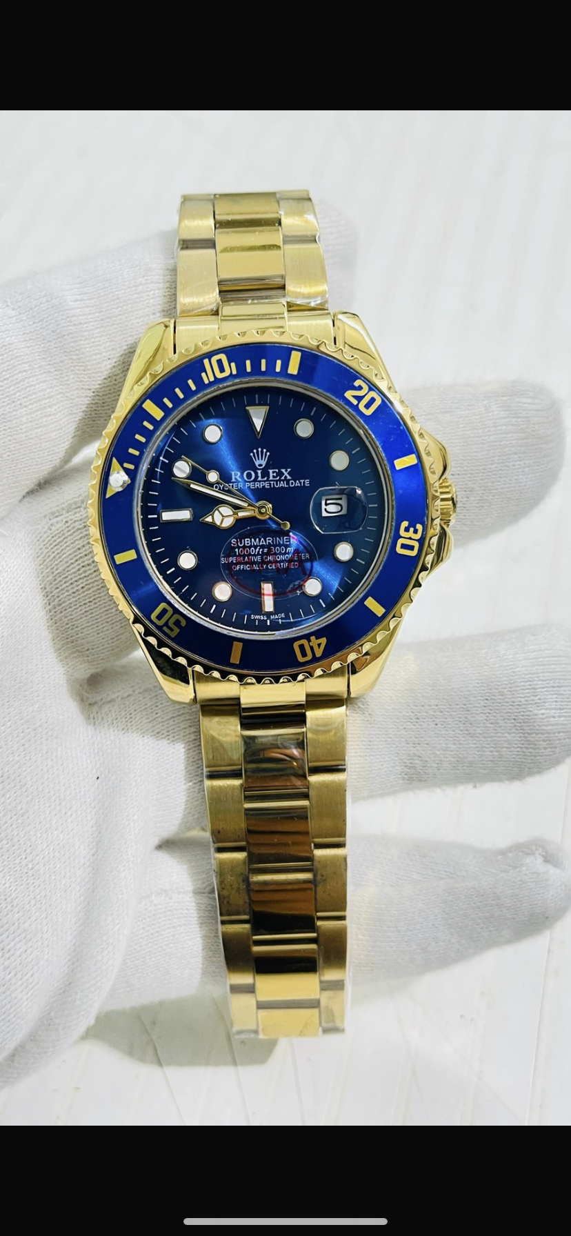 Lor Gold Chain Blue Ring Blue Dial Men’s Watch 989329