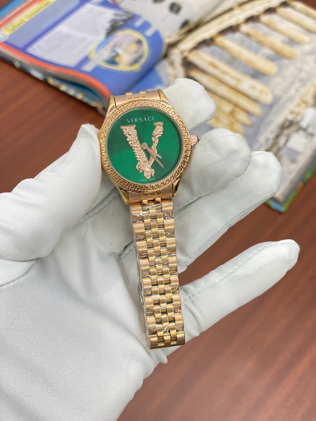 REV VER Copper Chain Green Dial Ladies Watch 988311