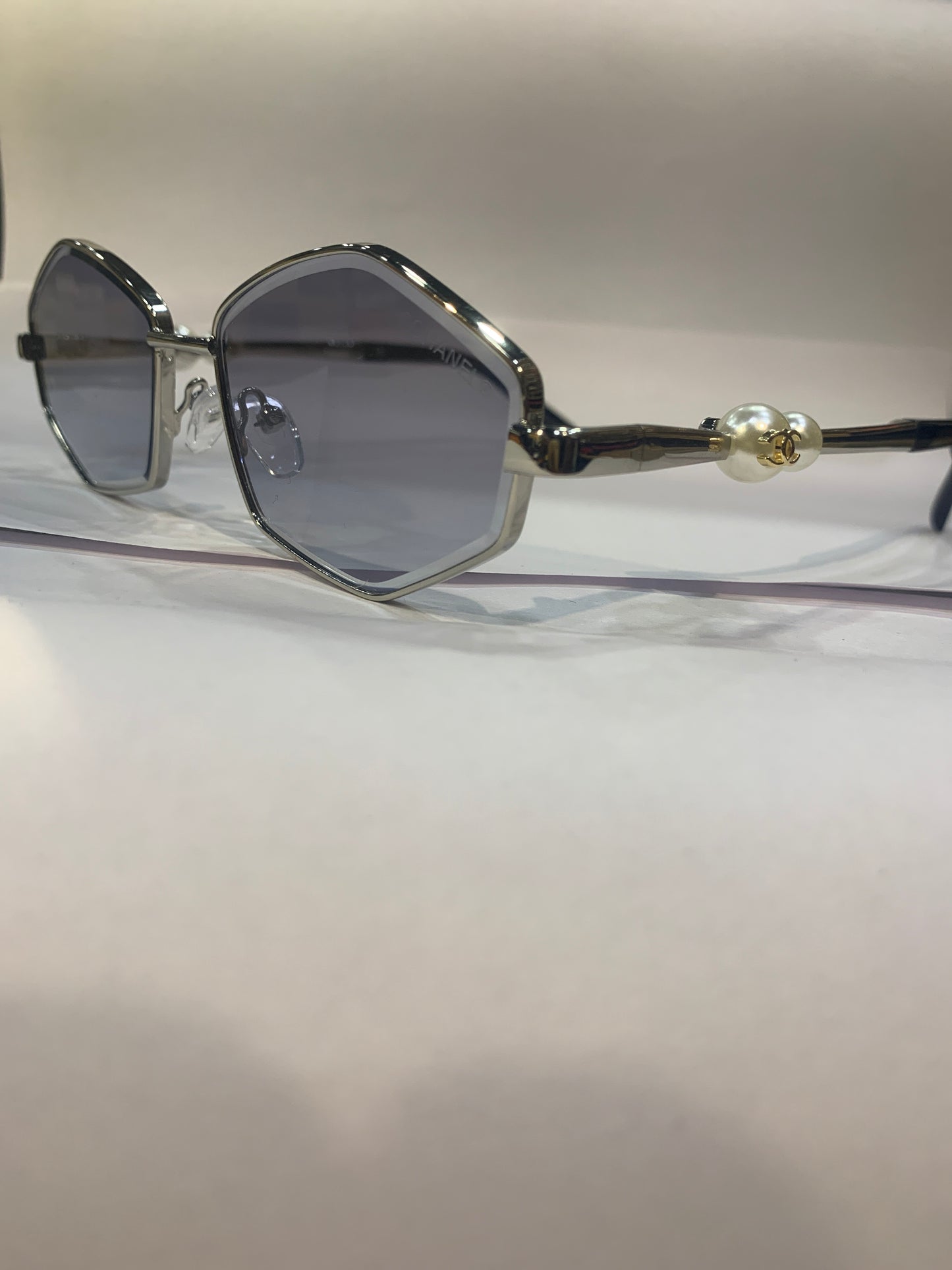 AHC Silver Stike Frame Black Shade Unisex Sunglasses WS1430 55 17 142