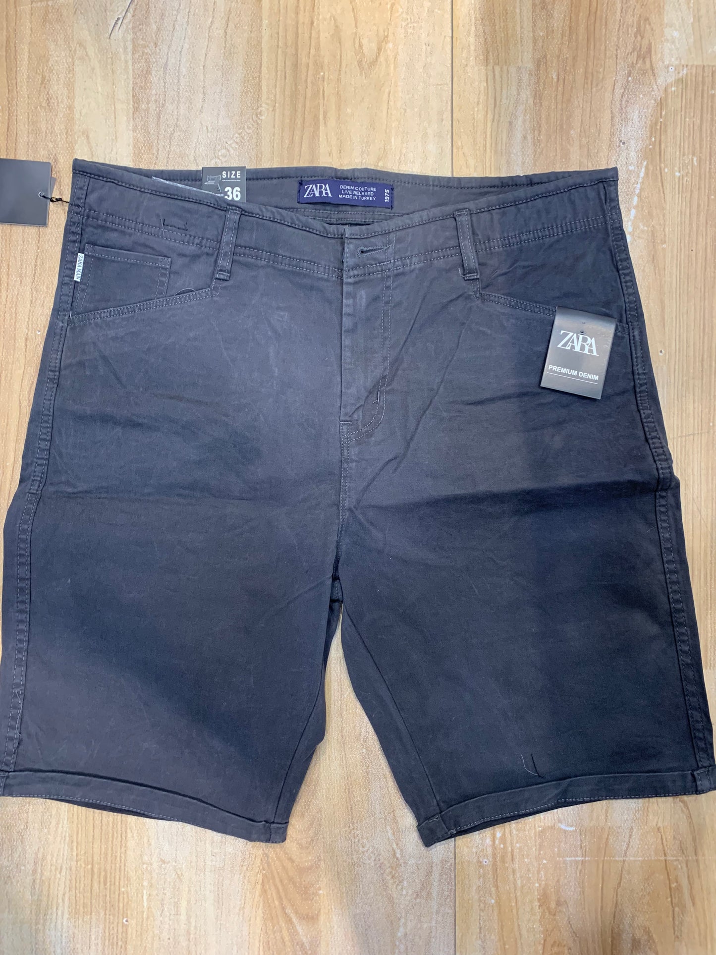 RAZ ZAR Dark Grey Plane Men’s Cotton Shorts 988876