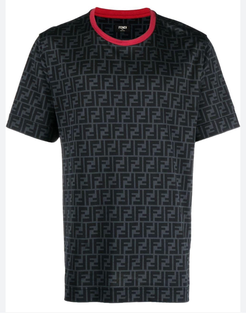 NEF Black Colour With Monogram Print Premium Quality Heavy Cotton Fabric Tshirt 61003