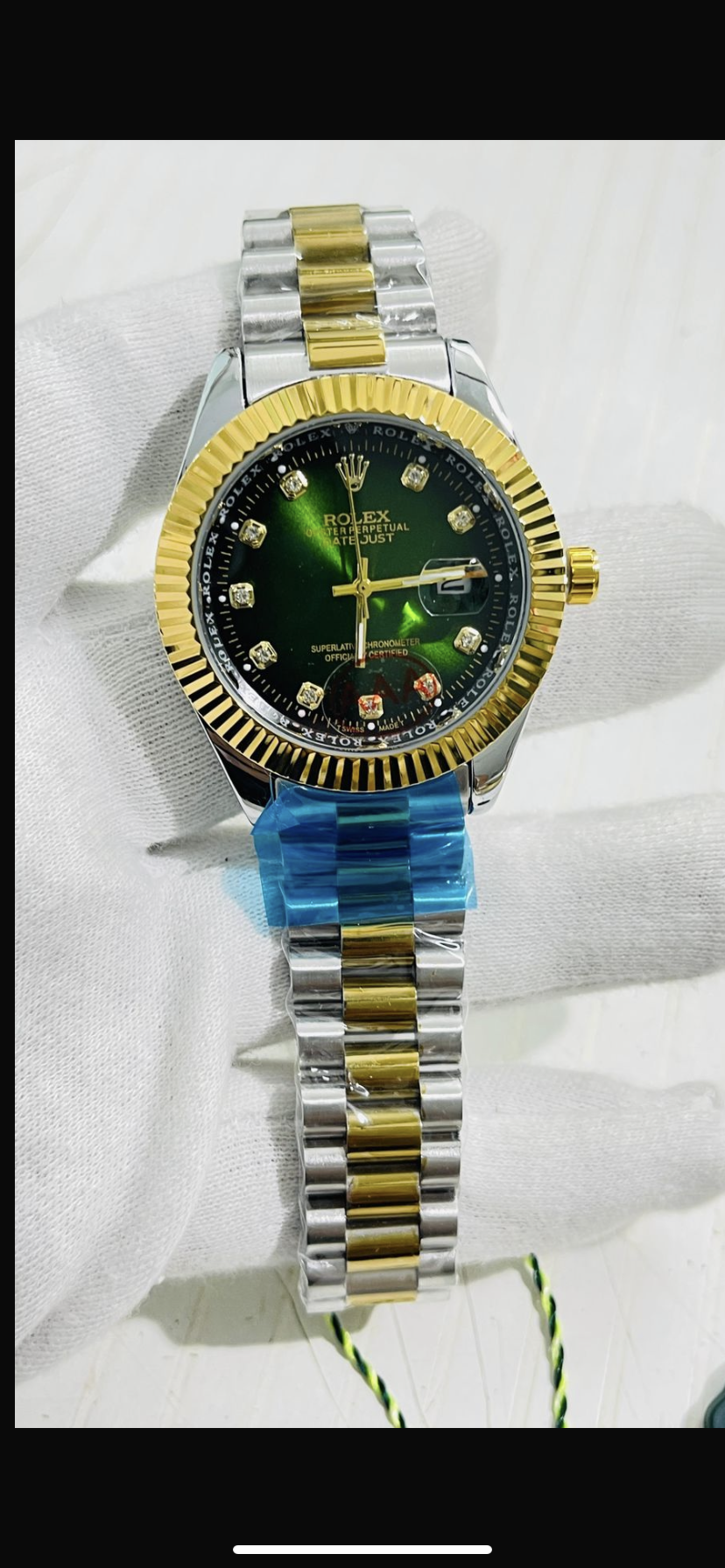 Lor Silver Golden Chain Green Dial Men’s Watch 989334