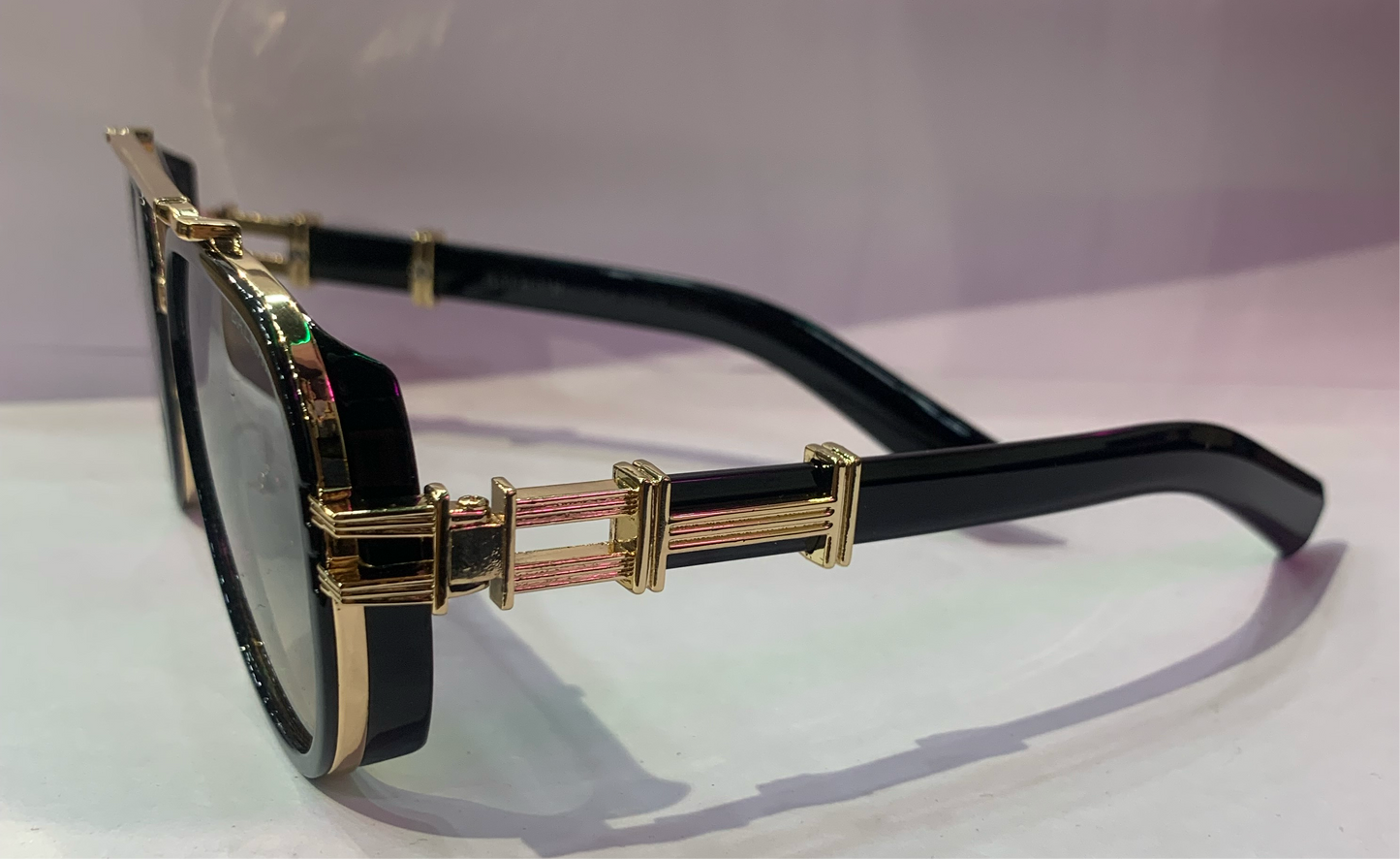 LAB Glossy Black Golden Frame Multi Shade Unisex Sunglasses 98243 58 18-145