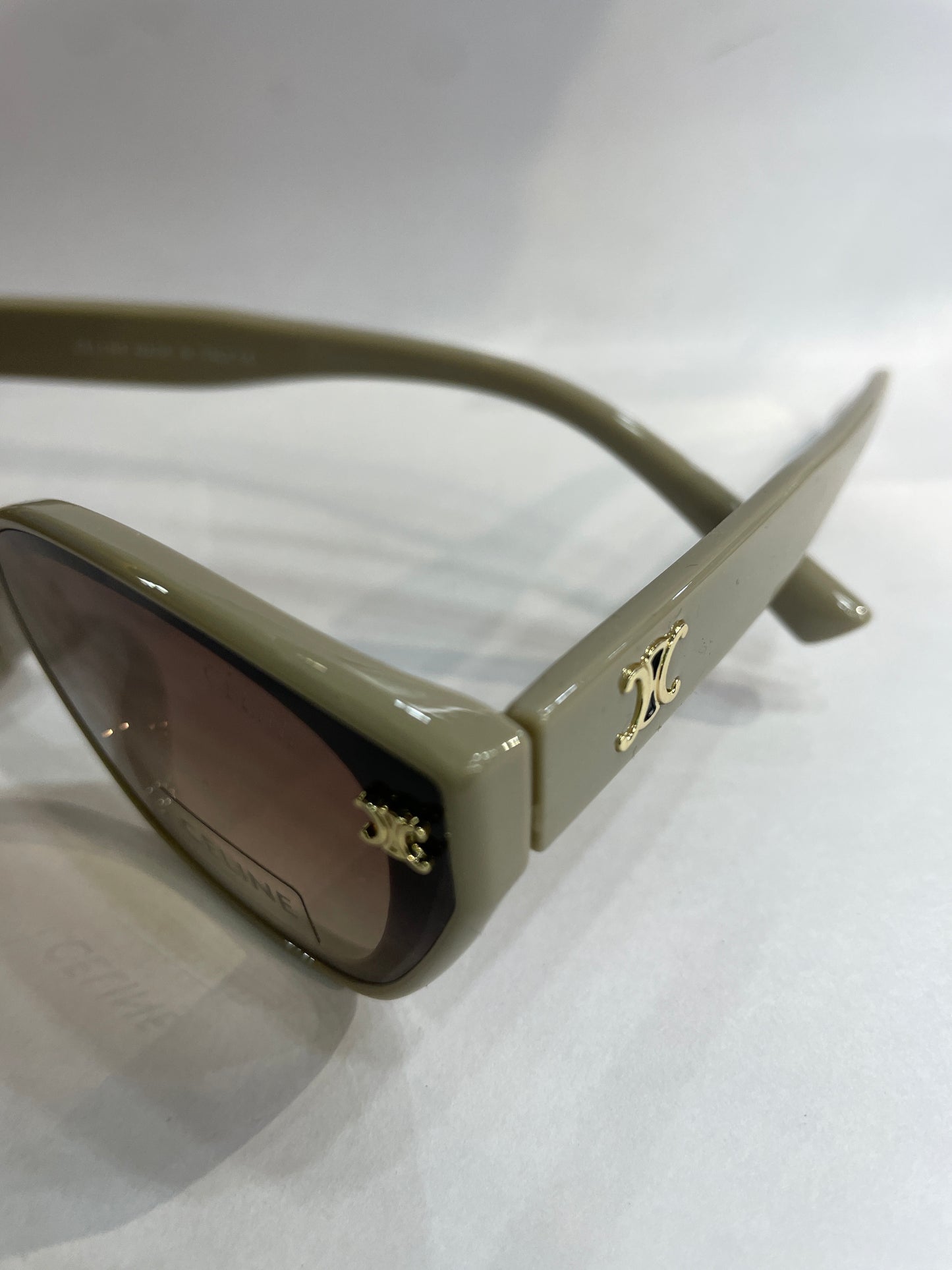 LEC Beige Frame Brown Shade Unisex Sunglasses 55303 58 15 138