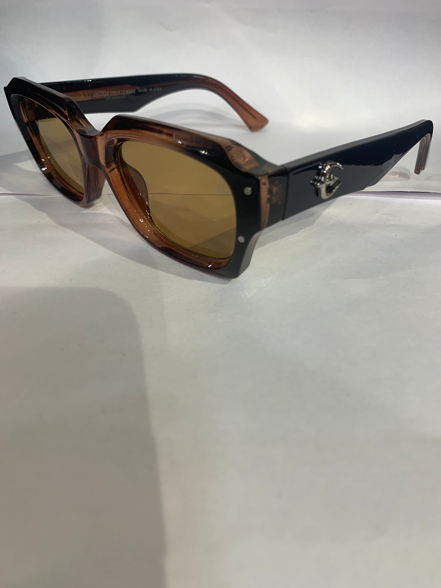 CAJ Brown Black Glossy Frame Brown Shade Unisex Sunglasses SUN815