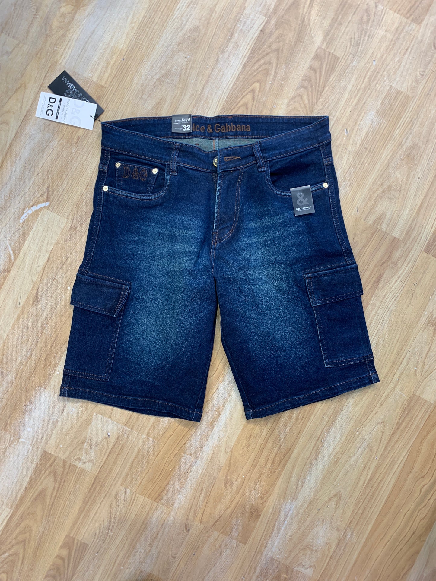 LOD Denim Shorts Four Pockets Blue Colour Brown Shed H2004