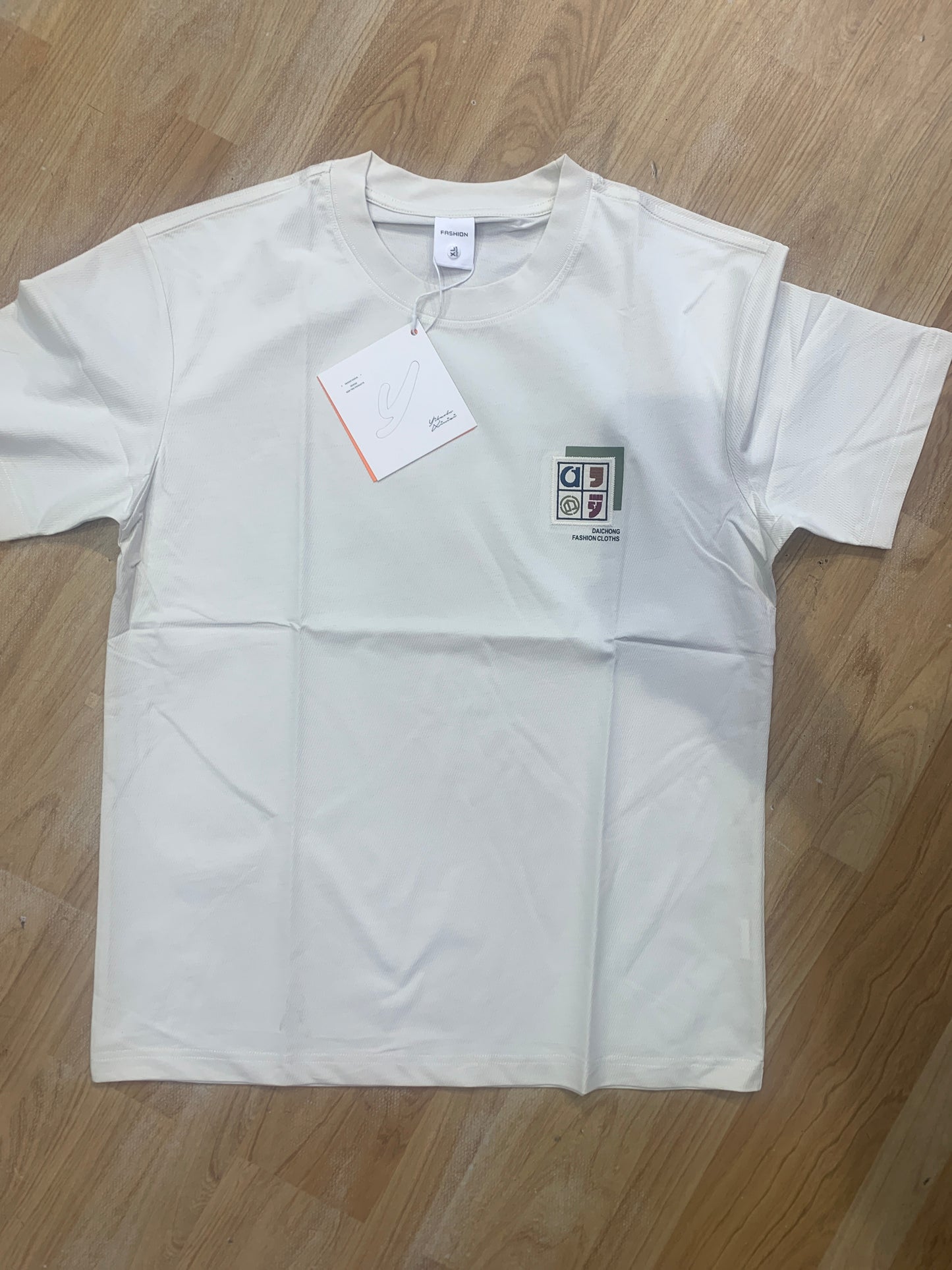 Fashion Cream Colour Print Tshirt Drop Shoulder H1002