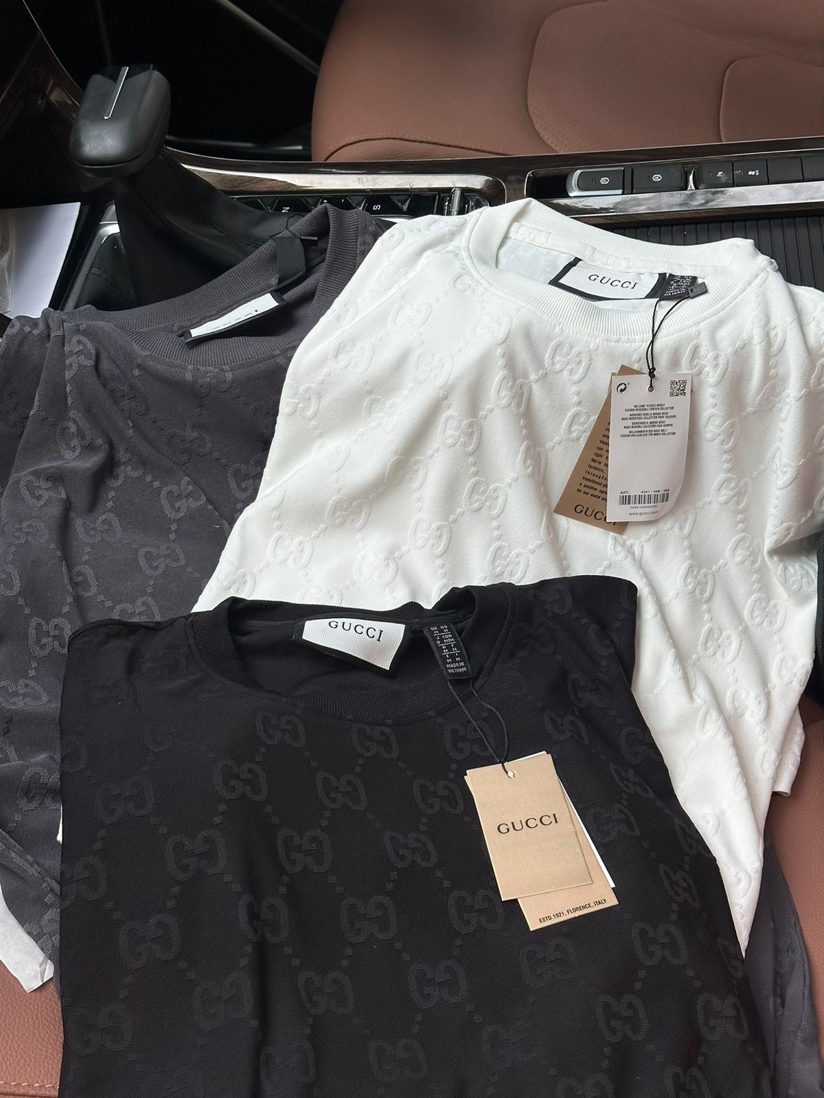 CUG Grey Colour Monogram Premium Quality Tshirt 65610