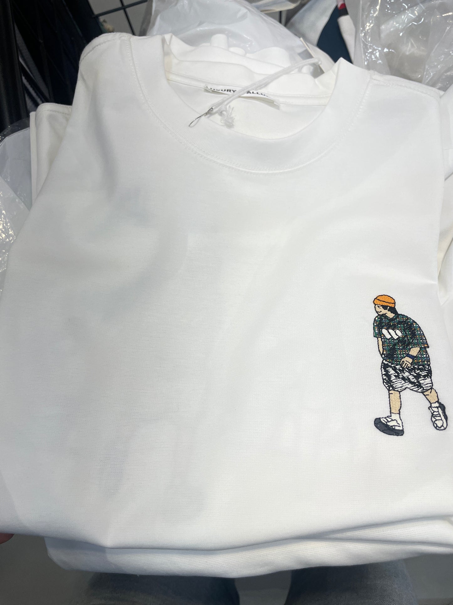NANQUANI 1988 White Colour Embroidery Men Print Cut Sleeve Sando YP6629