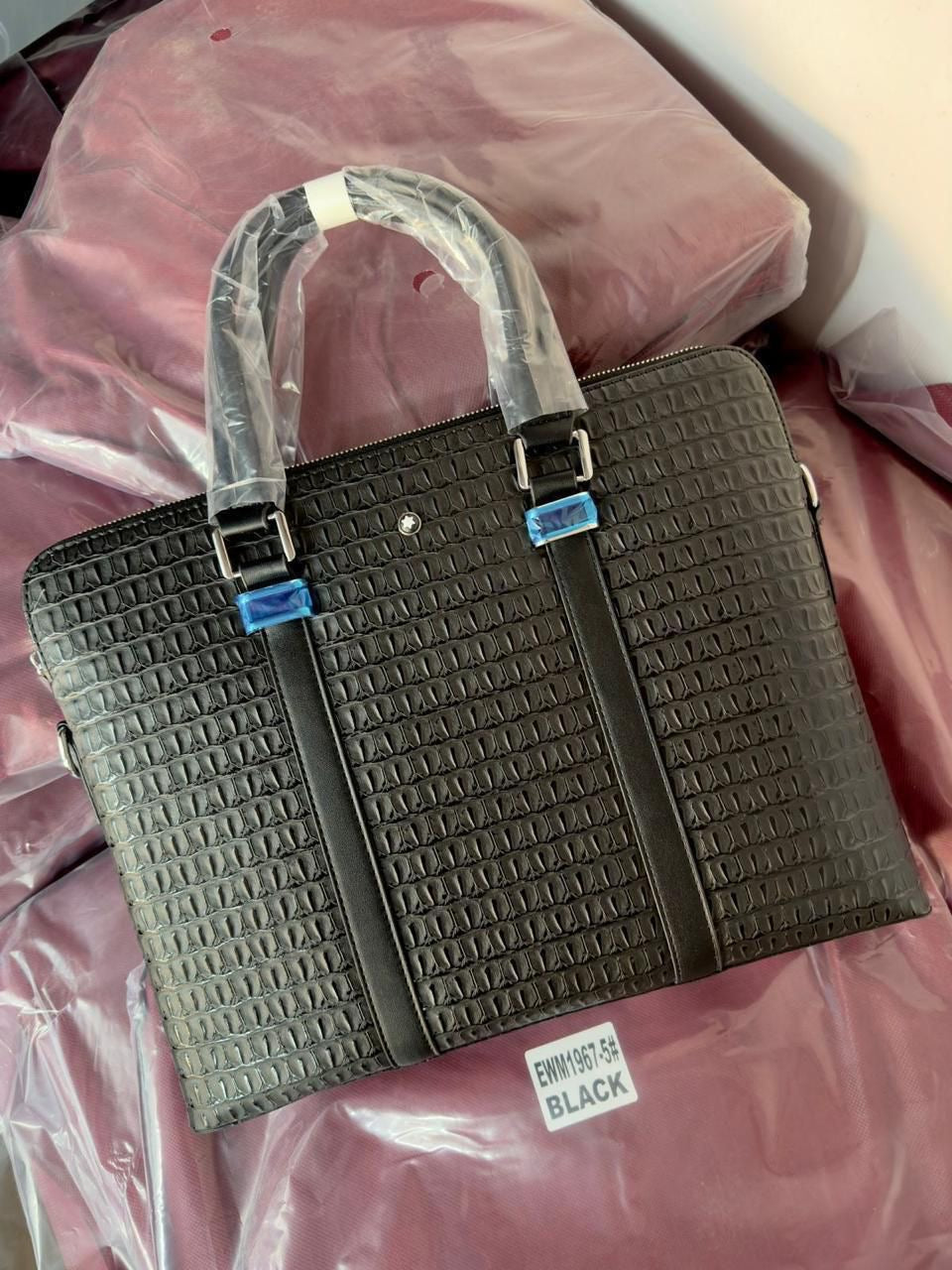 Nom Black Colour Multi Zip Laptop Bag EWM1967-5#