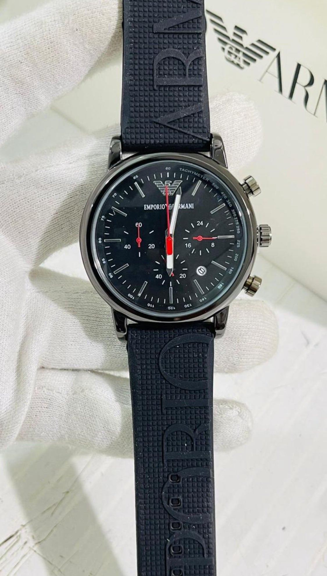 MRA ARM Black Silicone Strap Black Dial Heavy Chronograph Men’s Watch 988269