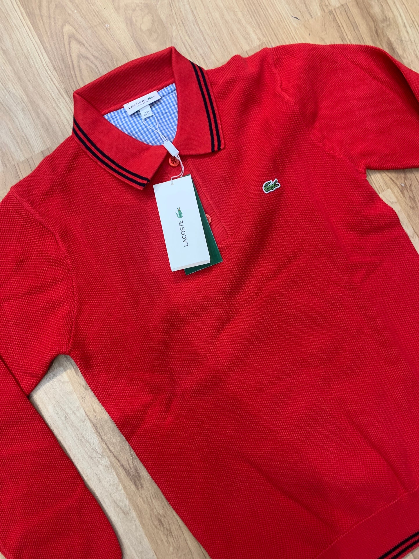 CAL Red Colour With Print Collar TShirt Full selves 80823
