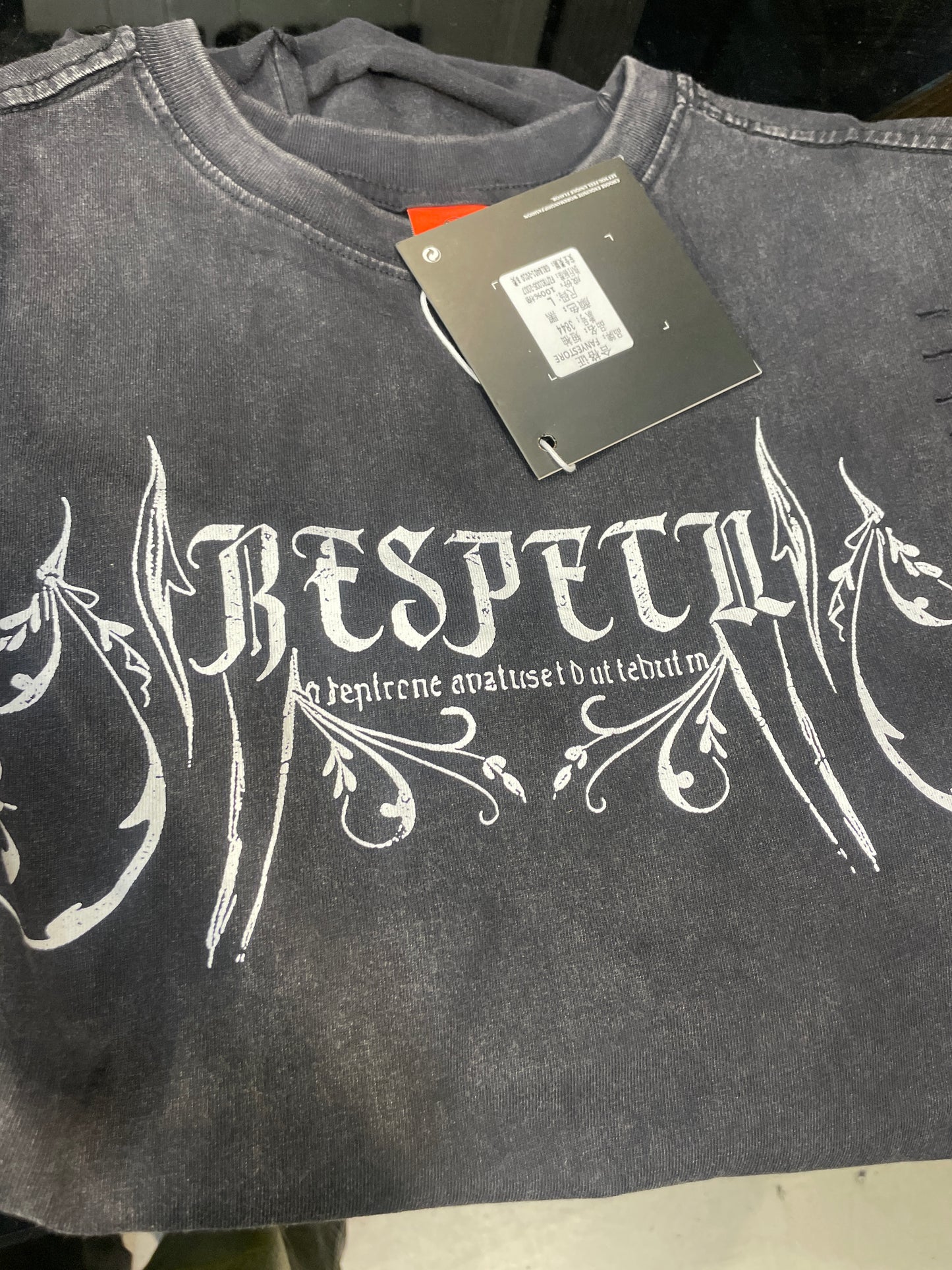 Fanyestore Dark Grey Colour Respect Print Cut Sleeve Rugged Imported Sando 3844