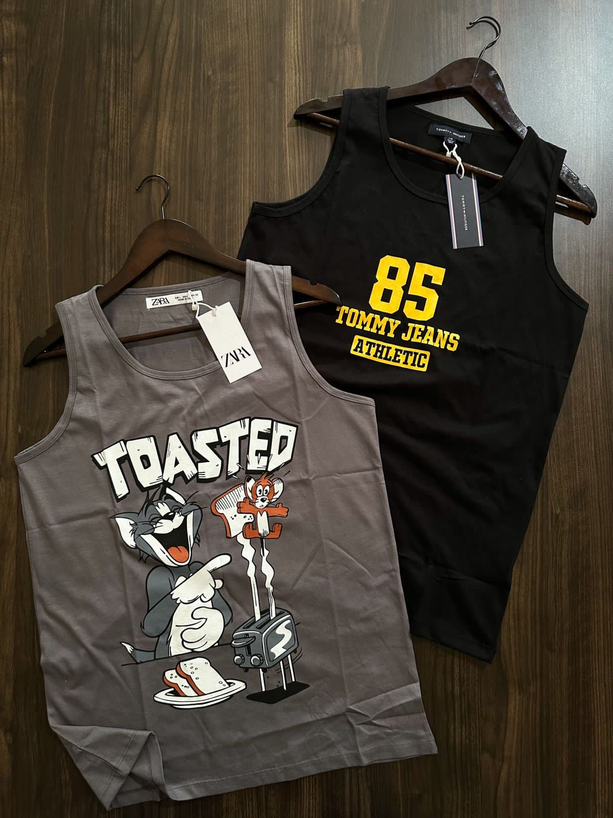 MOT White Colour With Front Print Cotton Sando 65694