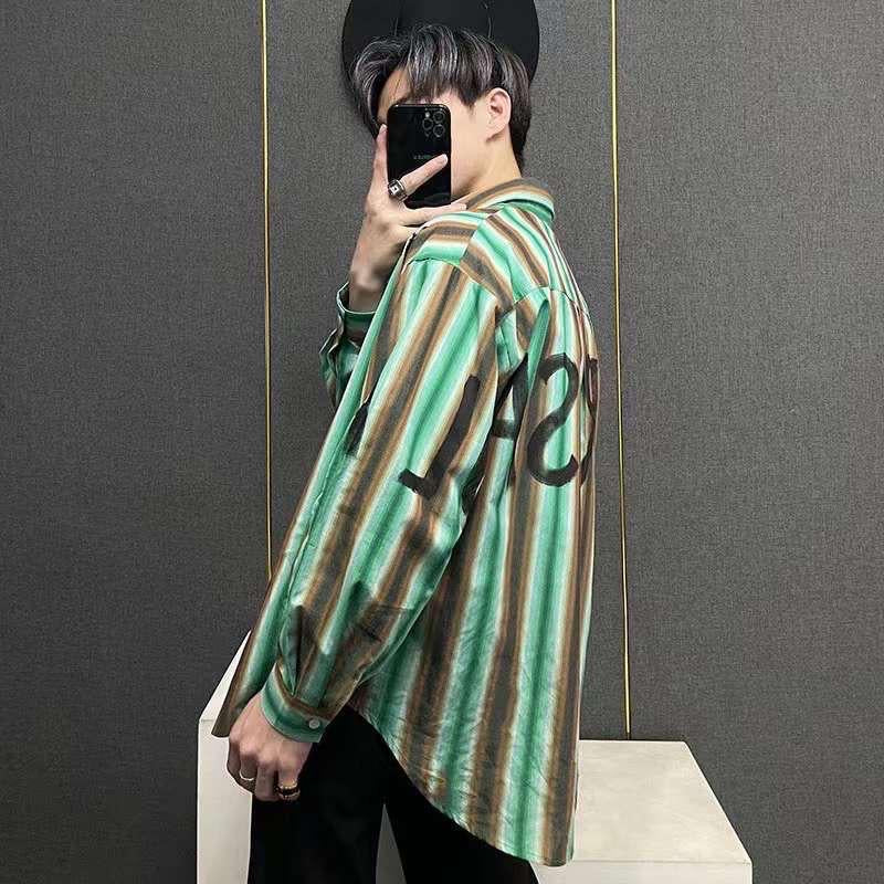 Green Black Colour With Lining Design Full Sleeve Shirt CY-05