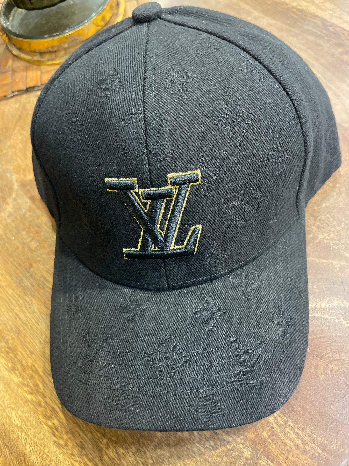 UOL LOU Black Colour Black Golden Embroidery Imported Unisex Cap 990800